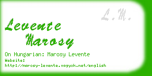 levente marosy business card